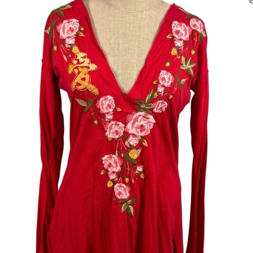 Johnny Was Vintage Floral Embroidered Top - Picture 2 of 10